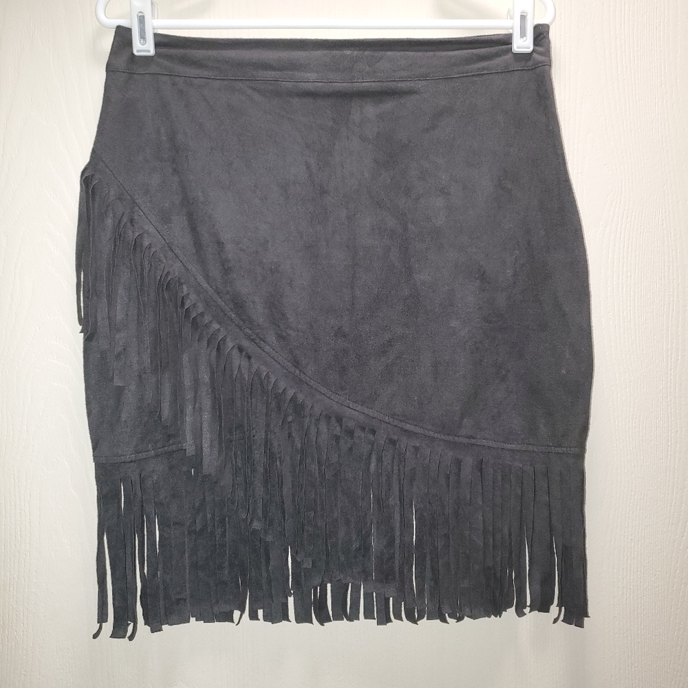 Adam Levine Collection Black Fringe Skirt